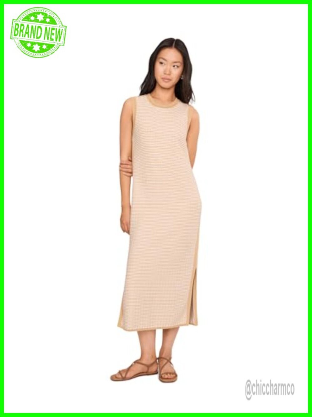 Aoife Knit Dress Sleeveless Midi Cotton Casual